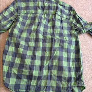 Abercrombie Kids Green and Black Plaid Shirt